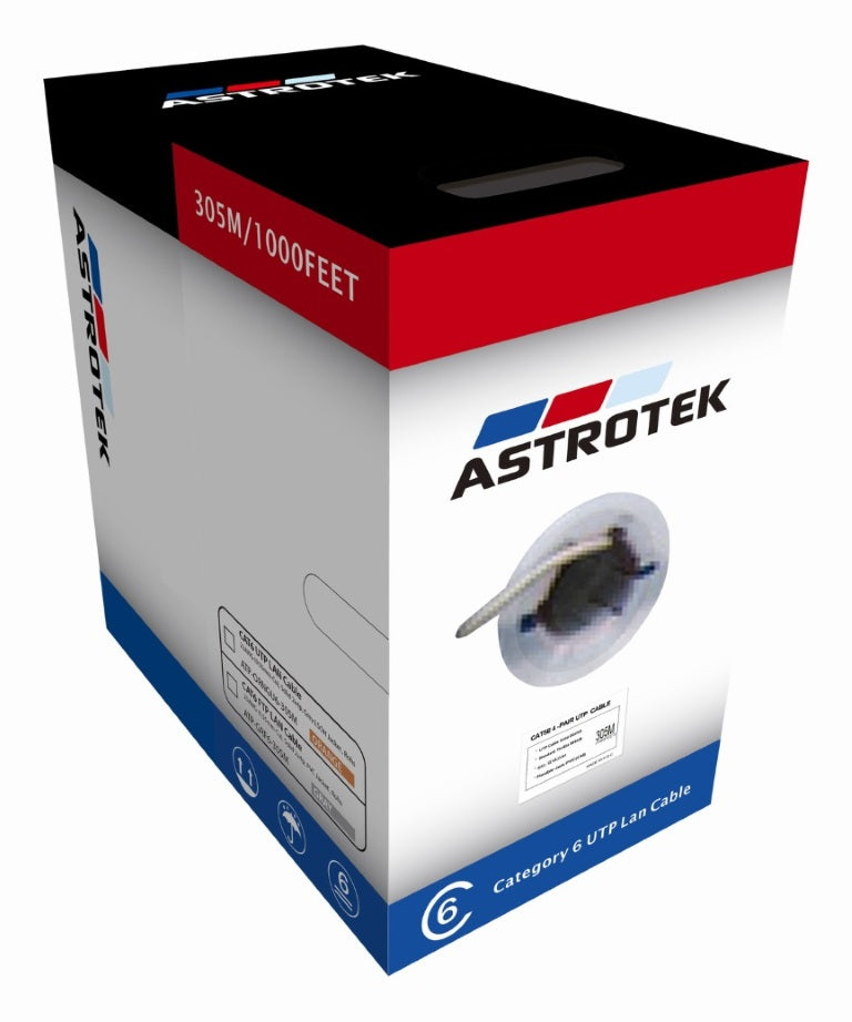 Astrotek CAT6 UTP Cable 305m Roll - Orange Full 0.55mm Copper Solid Wire Etherne image 0