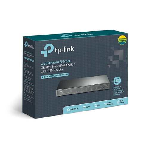 TP-Link TL-SG2210P 8-Port Gigabit Smart PoE Switch with 2 SFP Slots L2/L3/L4 QoS image 0