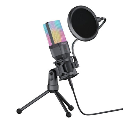 Simplecom UM650 USB Cardioid Condenser Microphone Gaming RGB Lights with Tripod image 1