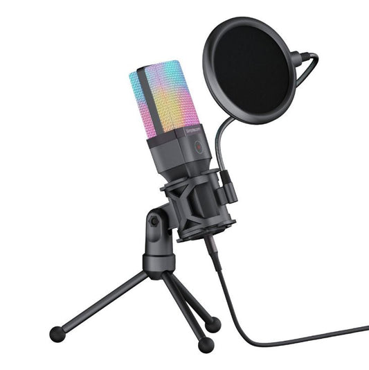 Simplecom UM650 USB Cardioid Condenser Microphone Gaming RGB Lights with Tripod image 1