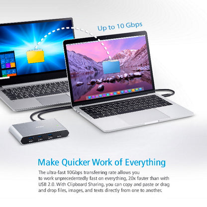 Aten Sharing Switch Gen2 2x4 USB-C, 2x PC, 4x USB 3.2 Gen2 Ports (1x USB-C), Pow image 2