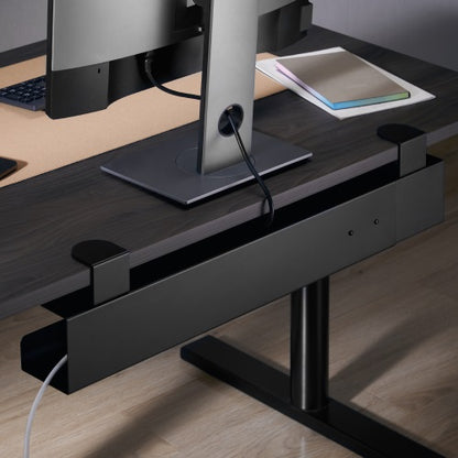 Brateck Extendable Clamp-On Under Desk Cable Tray --  Black image 1