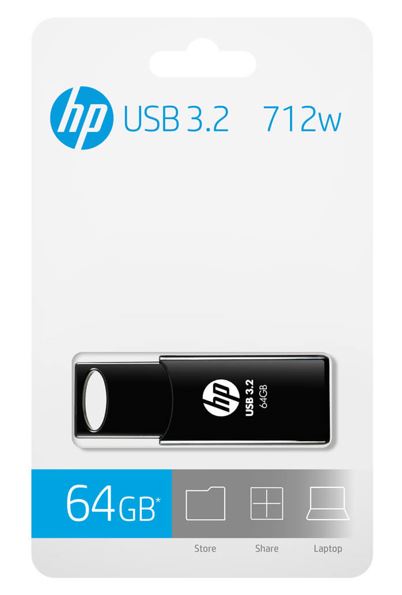 HP 712B 64GB USB 3.2 Flash Drive Memory Stick Thump Key External Storage Capless image 3
