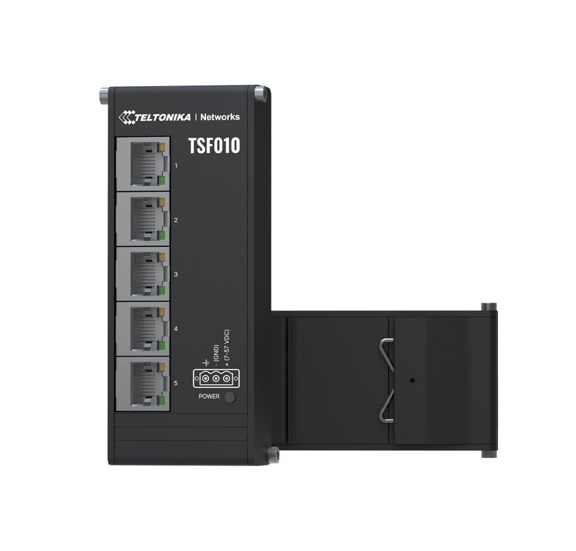 Teltonika Flat Ethernet Switch, 3-Pin Power Input, Flat and compact design, Plug image 0