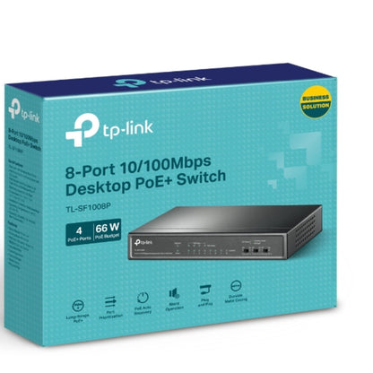TP-Link TL-SF1008P 8-Port 10/100Mbps Desktop Unmanaged Switch 4-Port PoE 57W IEE image 3