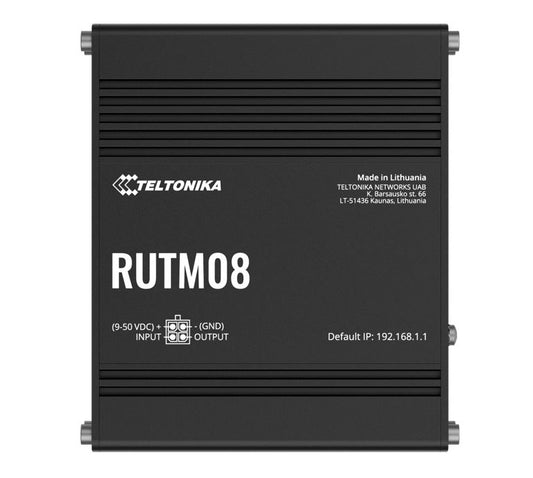 Teltonika RUTM08 Industrial Wired Router, 4 Gigabit RJ45 Ports,128 tag/port-base image 0