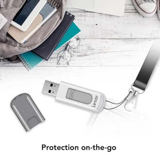 Lexar V100 128GB JumpDrive® USB3.0 Flash Drivee, up to 100MB/s read allows you image 1
