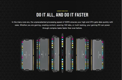 Corsair Dominator Platinum RGB 32GB (2x16GB) DDR5 UDIMM 5600Mhz C36 1.25V Black image 2