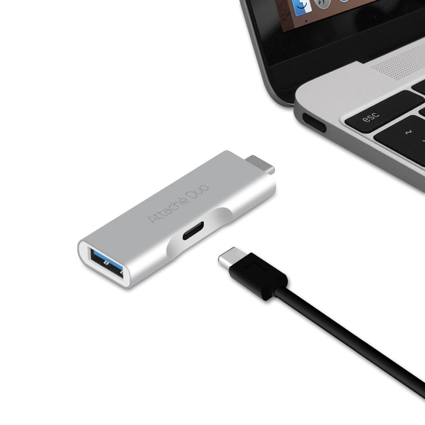 (LS) mbeat®  Attach Duo Type-C To USB 3.1 Adapter With Type-C USB-C Port -Suppo image 3