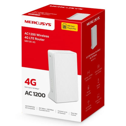 Mercusys MB130-4G AC1200 Wireless Dual Band 4G LTE Router, up to 150 Mbps, Dual image 0