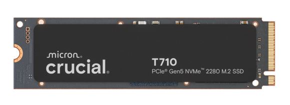 Crucial T710 2TB PCIe Gen5 NVMe 2280 SSD - 14500/13800 MB/s R/W 1200TBW 1500K IO image 0