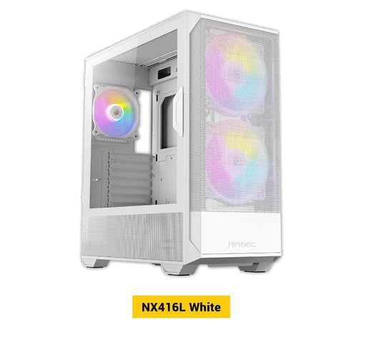 Antec NX416 Mesh White ATX. USB-C x1, USB 3.0 x. 2x ARGB 160mm + 1x ARGB 120mm F image 0