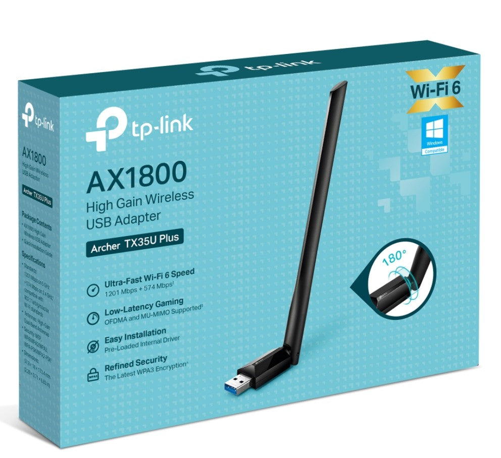 TP-Link Archer TX35U Plus AX1800 High Gain Wireless USB Adapter image 0