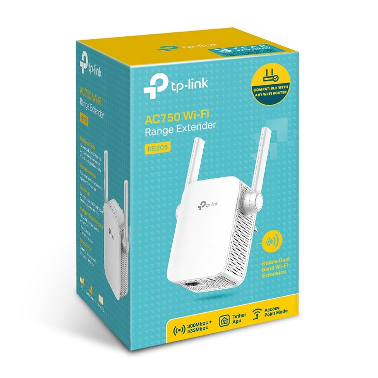 TP-Link RE205 AC750 Wi-Fi Range Extender, Dual Band: 2.4GHz @ 300Mbps, 5GHz @ 43 image 3