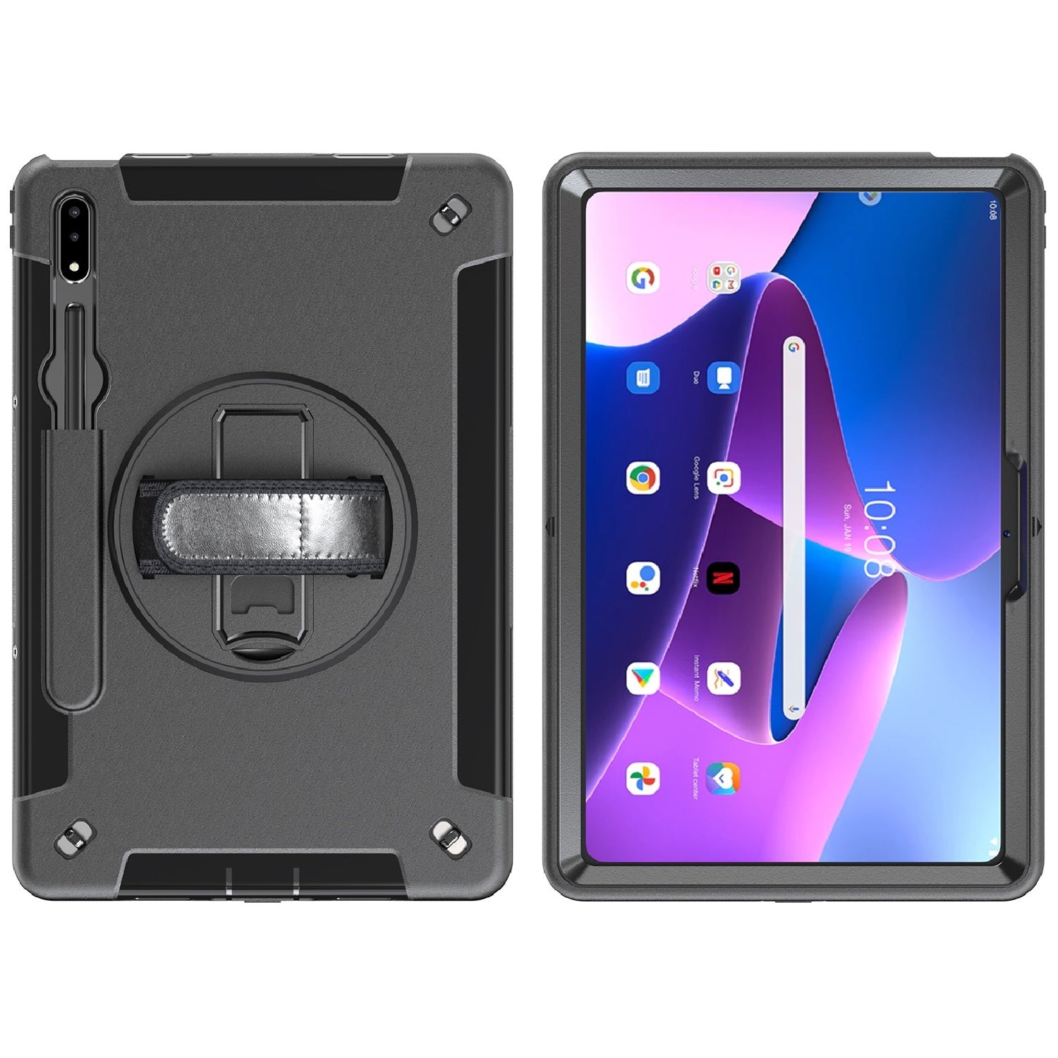 Generic Rugged Lenovo Tab P11 (11') (2nd Gen) Case + Screen Protector Black - Bu image 0
