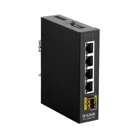 DIS-100G-5SW 5-Port Gigabit Industrial Switch with 4 1000BASE-T ports, 1 SFP por image 0