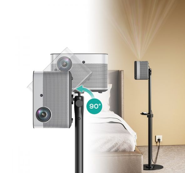 mbeat® activiva Universal Mini Projector Floor Stand offers 360° rotation, adj image 1
