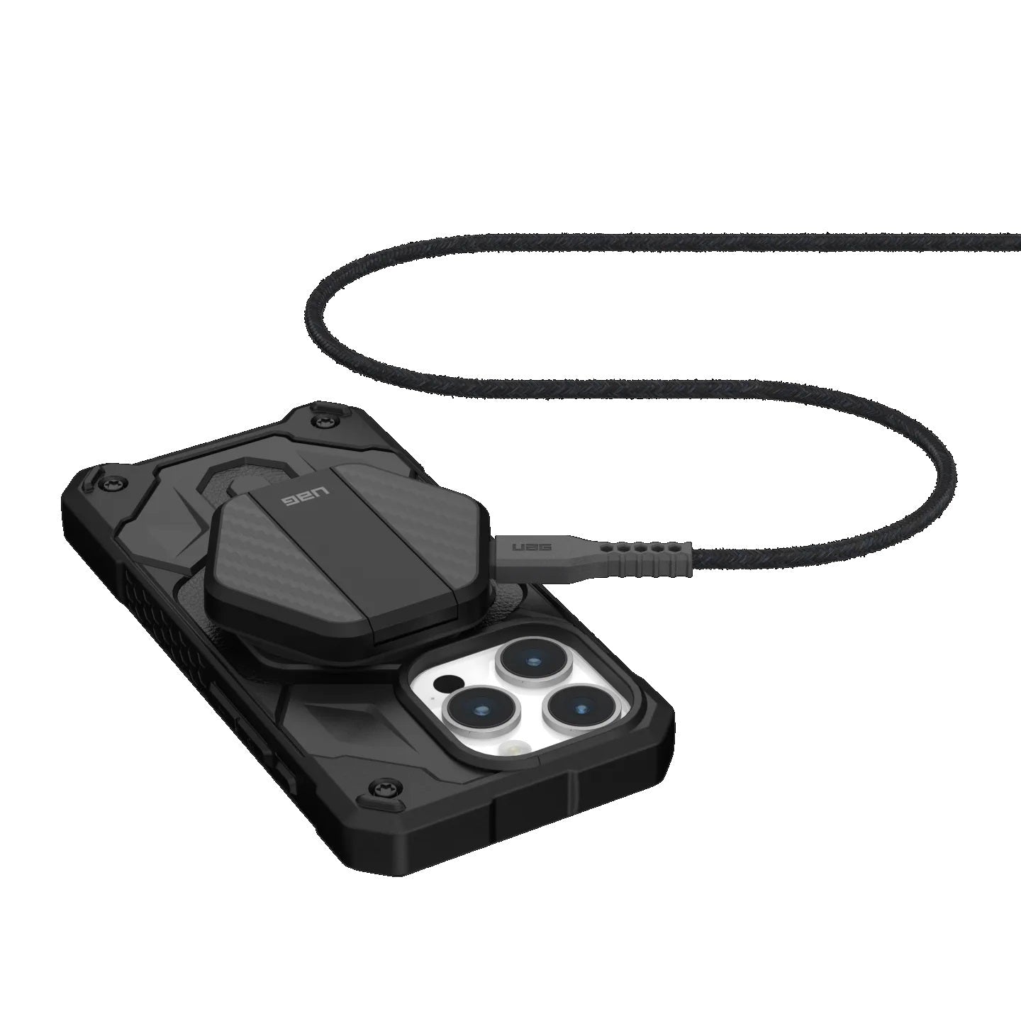 UAG Wireless Charging Pad with Stand - Black/Carbon Fiber (9B4410114042),Up to 1 image 2