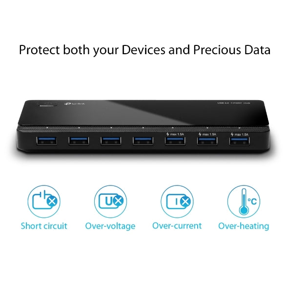 TP-Link UH700 7 Ports USB3 Hub Desktop 2.5A Power Adapter image 3