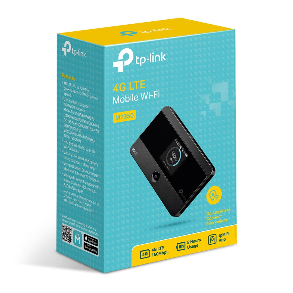 TP-Link M7350 4G-LTE Mobile Wi-Fi 150Mbps DL 50Mbps UL 4G SIM Card + microSD Slo image 3