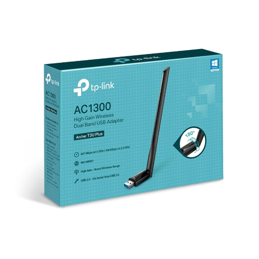 TP-Link Archer T3U Plus AC1300 High Gain Wi-Fi Dual Band USB Adapter,  867Mbps image 0