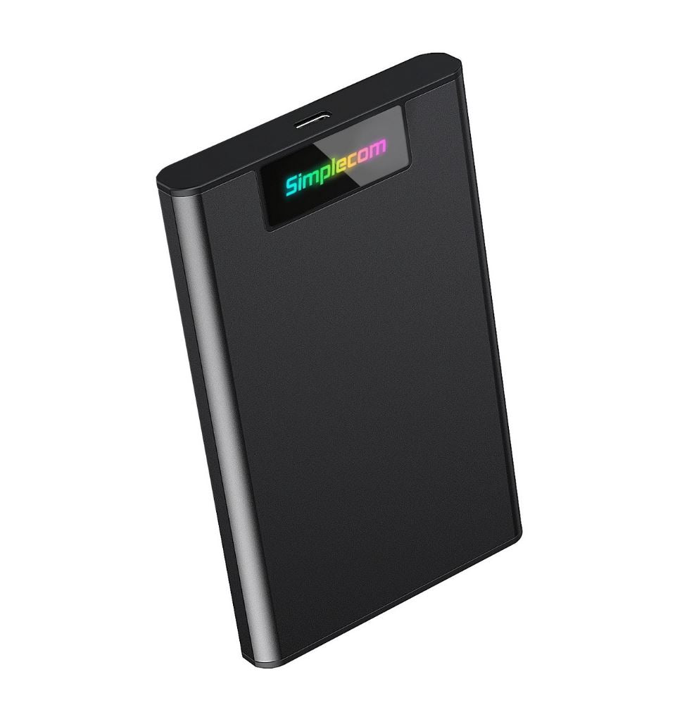 Simplecom SE239 Tool-free 2.5' SATA HDD SSD to USB-C Enclosure with RGB Lights U image 1
