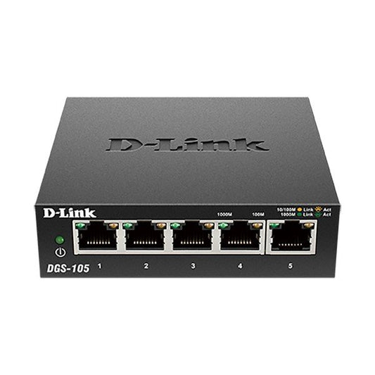 D-Link DGS-105 - 5-Port Gigabit Desktop Switch (Metal Housing) image 0