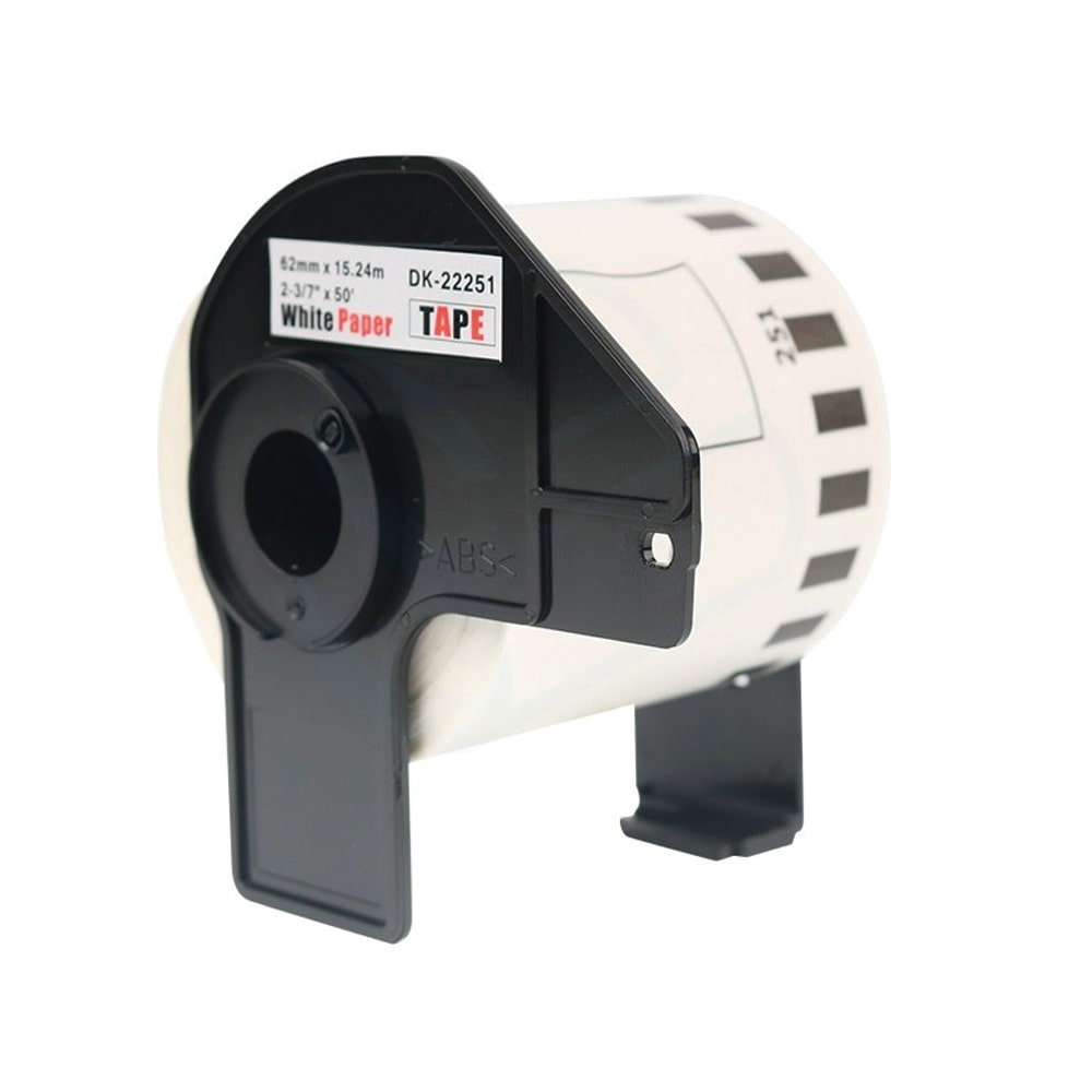 Brother DK-22251 Consumer Paper Roll - PAPER ROLL 62MM X 15.24M (WITH BLACK/RED image 1