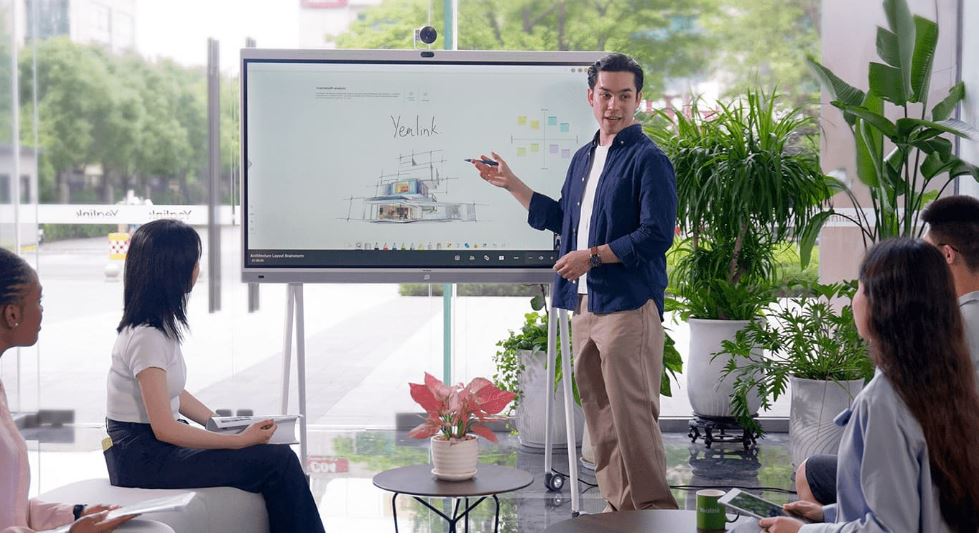 Yealink Floor stand for MeetingBoard 65' with Tray, Fit for Yealink MeetingBoard image 1