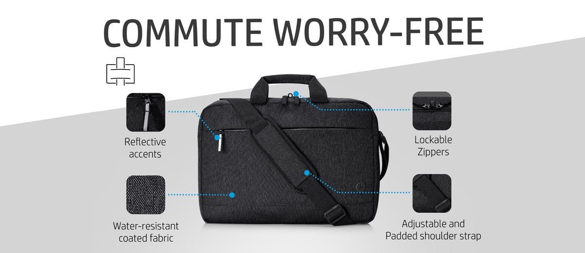 HP 15.6' Prelude Pro Recycle Top Load Carry Case Laptop Bag Recycled Fabric Stra image 2