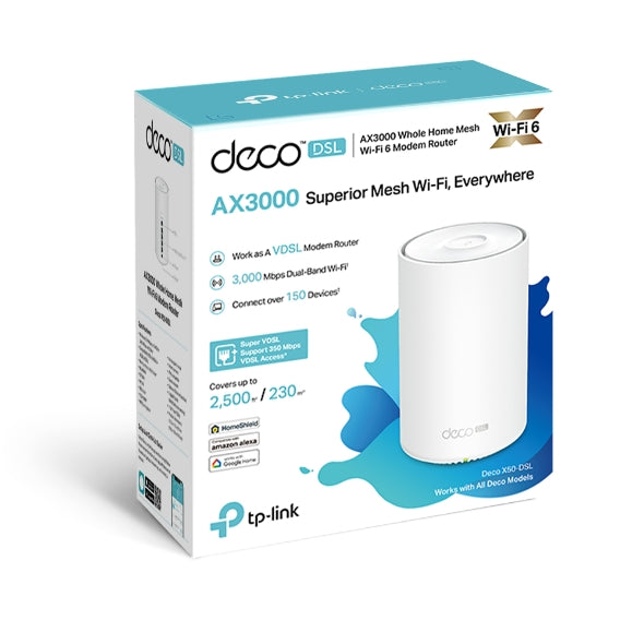 TP-Link Deco X50-DSL(1-pack) AX3000 VDSL Whole Home Mesh WiFi 6 Router image 1