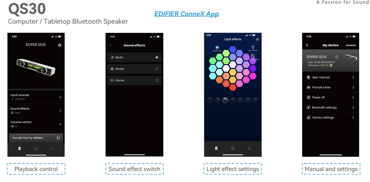 Edifier QS30 Black GTM Deck Version 03 Computer / Tabletop Bluetooth Speaker 2.5 image 2