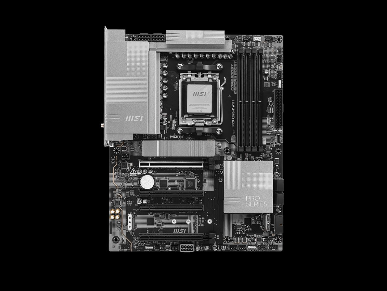 MSI PRO X870-P WIFI, AMD AM5 ATX Motherboard 4x DDR5~256GB, 4x PCIe x16, 3M.2, 4 image 1