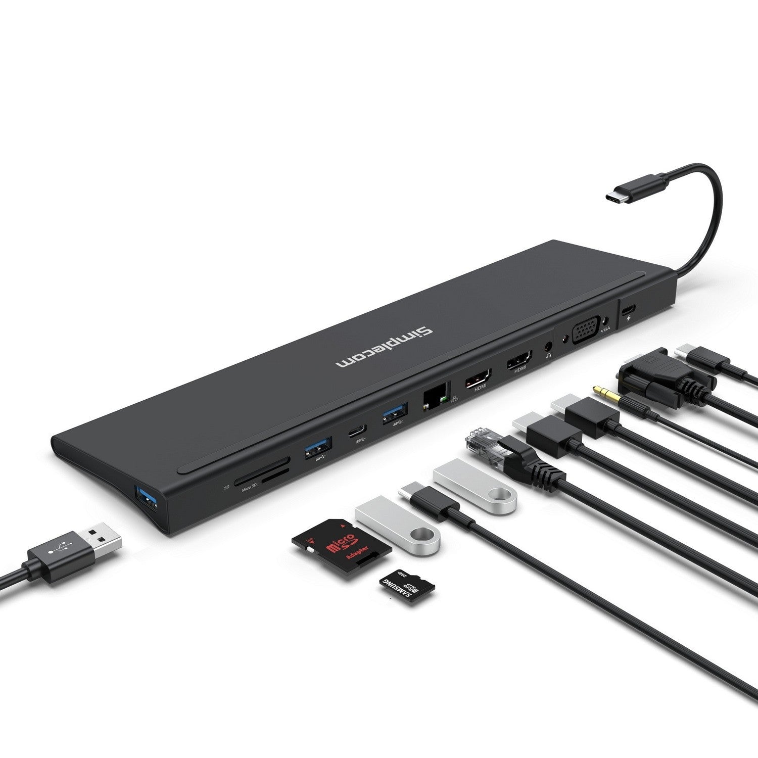 Simplecom CHN622 USB-C 12-in-1 Multiport Docking Station Laptop Stand Dual HDMI image 0
