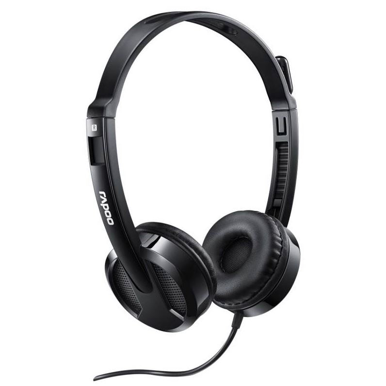 RAPOO H100 Wired Stereo Headsets - HD Voice Rotary Microphone Volume Adjustment image 0
