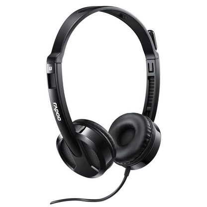 RAPOO H100 Wired Stereo Headsets - HD Voice Rotary Microphone Volume Adjustment image 0