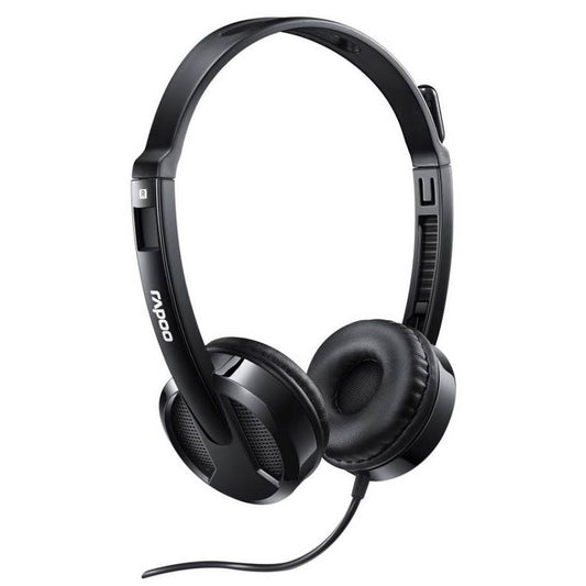 RAPOO H100 Wired Stereo Headsets - HD Voice Rotary Microphone Volume Adjustment image 0