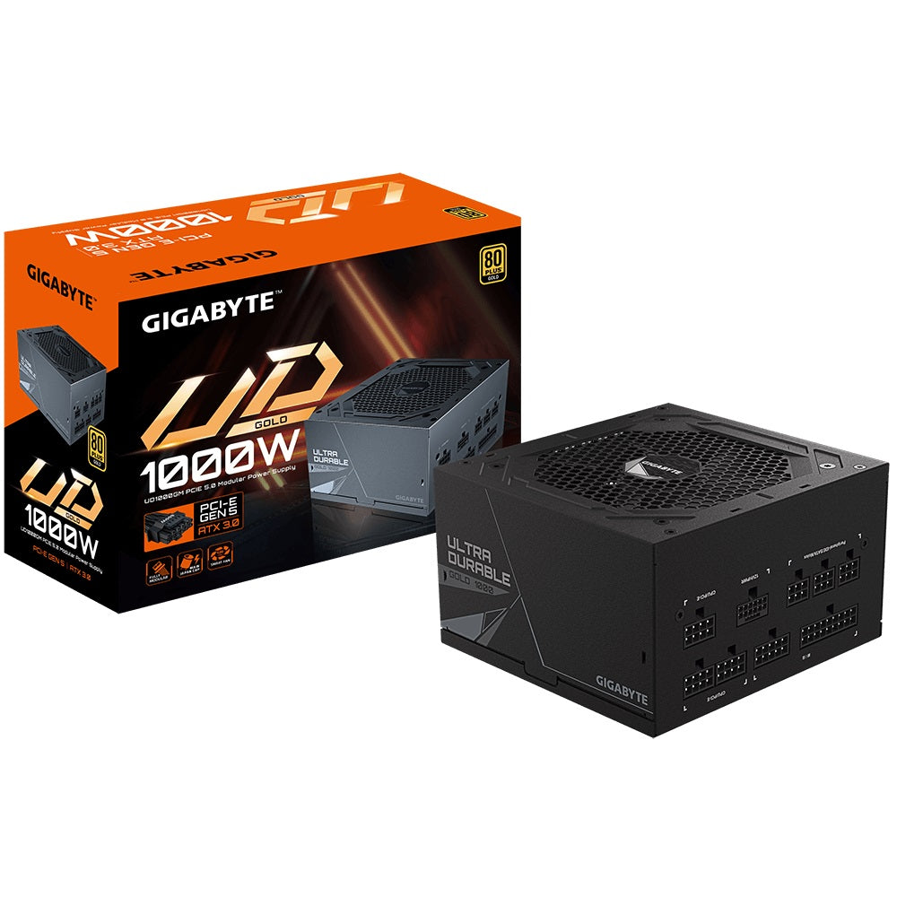Gigabyte UD1000GM PG5 2.0 1000W ATX PSU Power Supply  80+ Gold >90% 120mm Fan Bl image 0