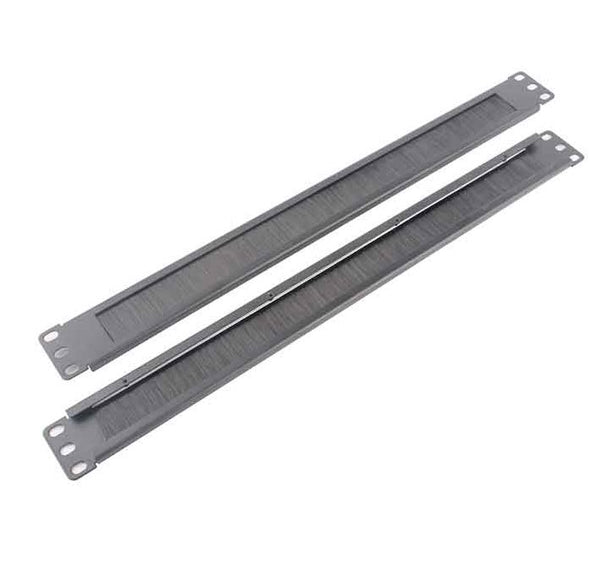 LDR 1U 19' Cable Management Brush Rail (Brush Panel) - Black Metal Construction image 0