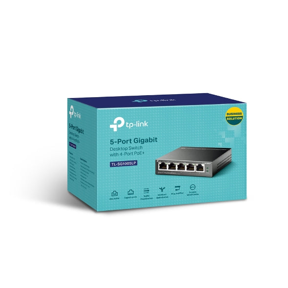 TP-Link TL-SG1005LP 5-Port Gigabit Desktop Switch with 4-Port PoE+, Up To 40W Fo image 0
