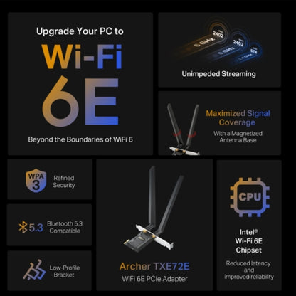 TP-Link Archer TXE72E AXE5400 Wi-Fi 6E Bluetooth 5.3 PCIe Adapter image 2