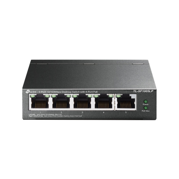 TP-Link TL-SF1005LP 5-Port 10/100Mbps Desktop Switch with 4-Port PoE 41W IEEE 80 image 1