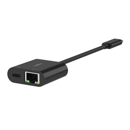 Belkin USB-C to Ethernet + Charge Adapter - Black(INC019BTBK), USB-C Power Deliv image 2