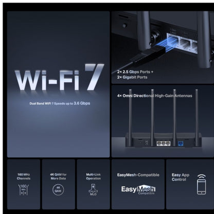 Mercusys MR27BE BE3600 Dual Band Wi-Fi 7 Router (WIFI7) image 3
