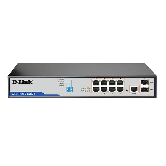 D-Link DGS-F1210-10PS-E 10-Port Gigabit Websmart PoE+ Switch with 8 Long Reach, image 0