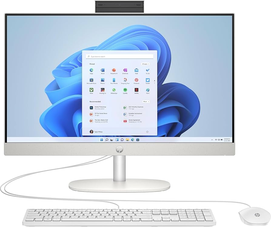 HP 24-cr0006a AIO, Ryzen 5 7520U, 16GB, 512GB SSD, 23.8" FHD, Win 11 Pro, White, image 0