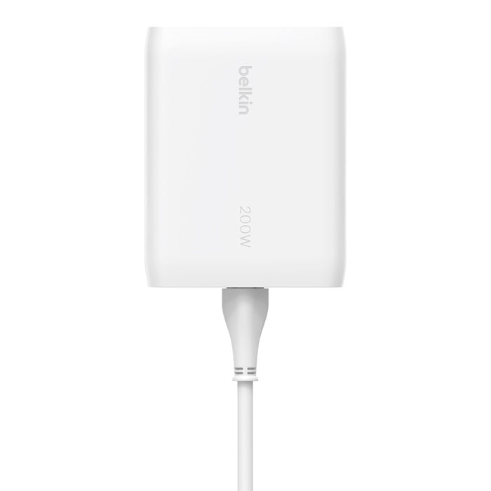 Belkin BoostCharge Pro 200W 4-Port USB-C GaN Desktop Charger - White (WCH015AUWH image 3