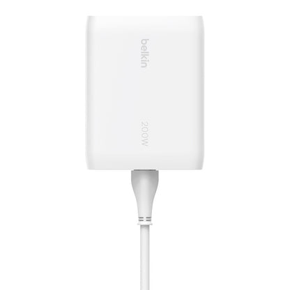 Belkin BoostCharge Pro 200W 4-Port USB-C GaN Desktop Charger - White (WCH015AUWH image 3