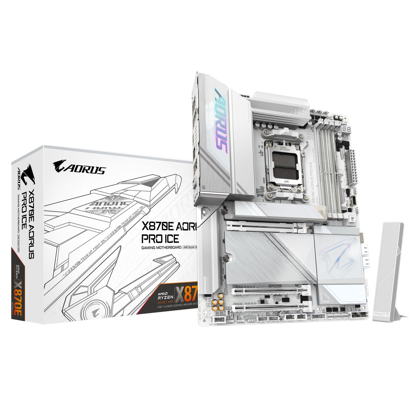 Gigabyte X870E AORUS PRO ICE AMD AM5 ATX Motherboard 4x DDR5~256GB,3x PCIe x16, image 0
