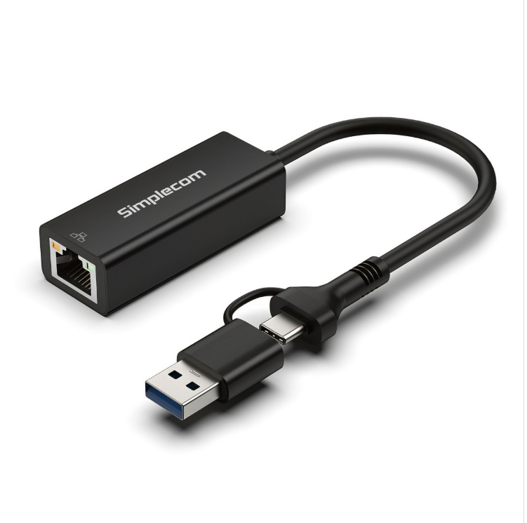 Simplecom NU315C SuperSpeed USB-C and USB-A to Gigabit Ethernet Adapter image 0